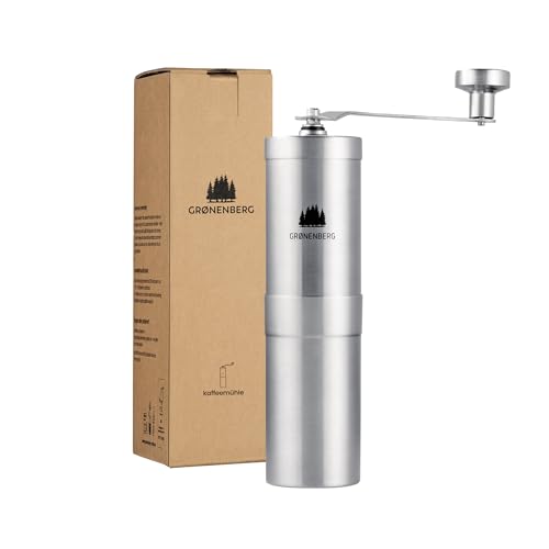 Groenenberg moulin à café manuel | Moulin café avec broyeur conique réglable | Coffee grinder en acier inox | Moulin à café expresso