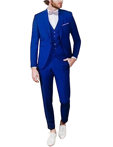 Costume trois pièces pour homme Ulnomio avec veste gilet et pantalon de smoking à un bouton