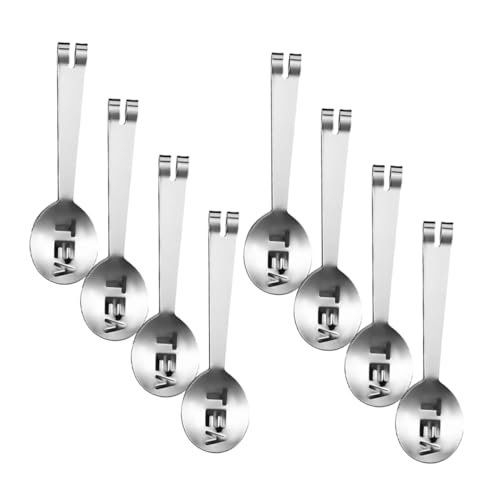 Amosfun 8 Pezzi Morsetti Acciaio Inossidabile per Sacchetti Tè Pinze Ovali per Infusore Clip per Cubetti di Ghiaccio e Zucchero Accessori da Cucina Eleganti e Facili da Pulire