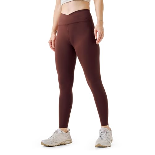 Image of Boldfit Cross-Waist Leggings for Women High-Rise Yoga Pants with Flattering Fit, Tights for Women Workout 4-Way Stretch Poly-Spandex Blend, Gusset for Mobility, Stylish Athleisure & Workout Wear