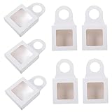 Zerodeko 25 piezas Caja de Regalo para Botella de Vino de Papel Kraft con Ventana y Asa Resistente de Unidades Plegables para Embalaje y Decoración