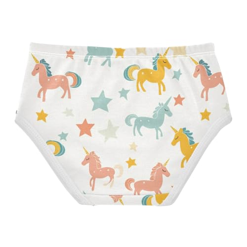 ZZKKO Cartoon Unicorn Star Girls Underwear Toddler Panties for Girls Comfort Brief Size 2T-8Y2