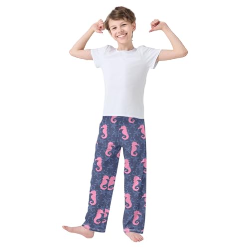 ZZXXB Hippocampus Starfish Boys Long Pants Soft Trousers Elastic Waist Kids Lounge Bottoms with Pockets S-XL2
