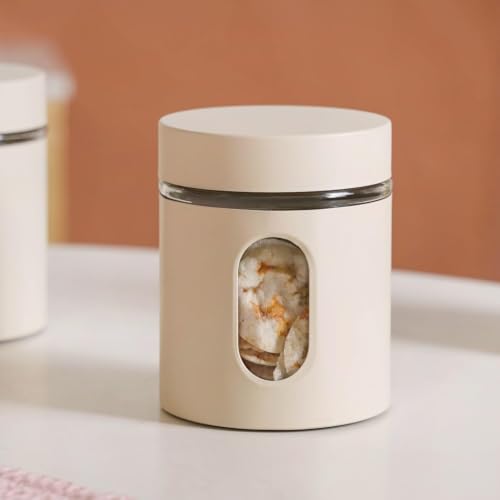 Image of SR (Pack of 4) Oval Window Plastic Storage Container | Airtight Kitchen Storage Containers | Containers for Kitchen Storage with Window for Snacks, Dry Fruits, Tea & Coffee (Multicolor)(500ml)
