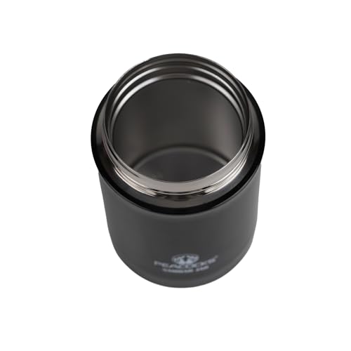 Image of PEBirds - Peacocks Stainless Steel Vacuum Insulated Food Jar 390ml | Sambar and Soup Container | Leakproof Thermal Lunch Jar for Office, School, Travel | Hot & Cold Food Flask (Black)
