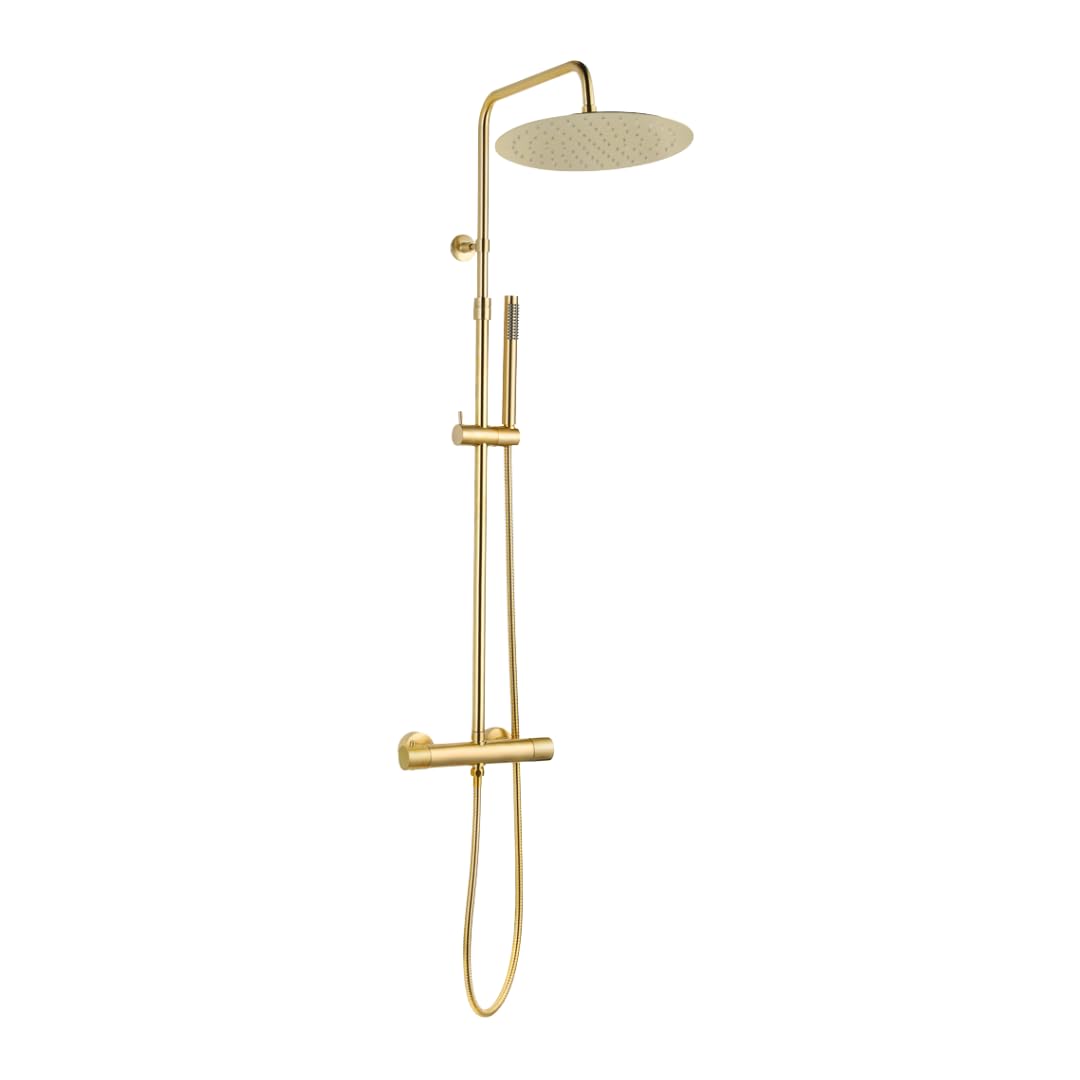 Essebagno Luisa II colonne de douche thermostatique or brossé