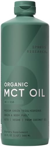 Sports Research Organic MCT Oil - Keto & Vegan MCTs C8, C10 from ...