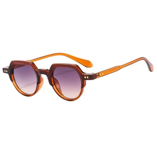 Fashion Sunglasses Women Retro Round Clear Lens Shades Uv400 Men Rivets Punk Sun Glasses