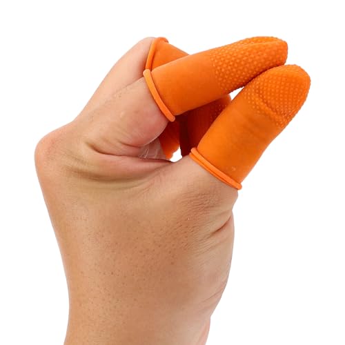 Latex Finger Cots, Large Size Non Slip Finger Sleeves for Sewing Electronic Repair Drafting, 100Pcs Disposable Protective Covers