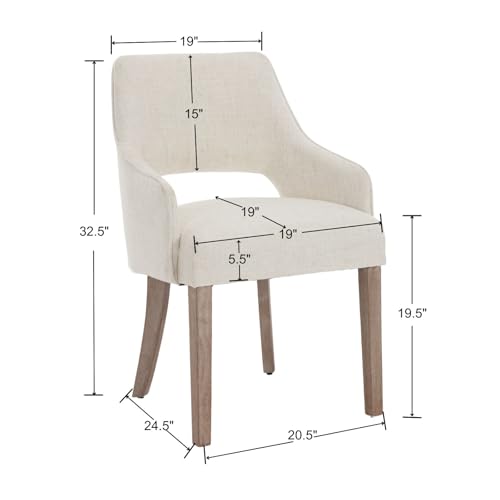 Dm Furniture Linen Dining Chairs Set Of 4 Upholstered Accent Chairs Side Chair With Wood Legs For Living Room/Dining Room/Bedroom/Restaurant thumb #1