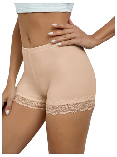 Image of MakeMeChic Women's Summer Lace Trim Shorts Biker Under Dresses