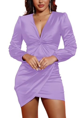 DeftSharp Womens Ruched Formal Bodycon Zipper Graduation Dresses-Elegant Cocktail Party Wedding Midi Dress