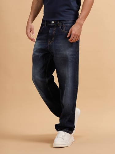 Image of WROGN Men's Loose Fit Jeans | Mid Rise | Jeans for Man