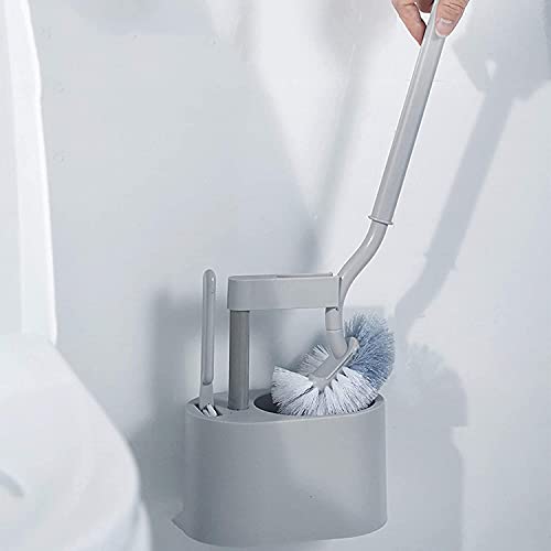 Brosse et support de toilette mural CFWSHJ avec manche long pour salle de bain - 7