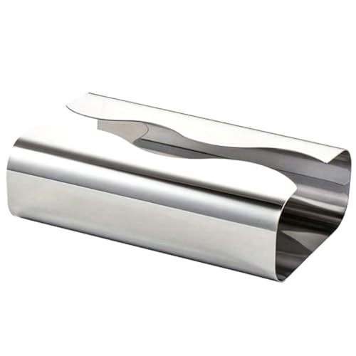 Eeskvrebuz Desktop Tiue Box Stainle Steel Napkin Holder Mirrored Tiue Case Silver Color Table Decorations For Kitchen Acceories