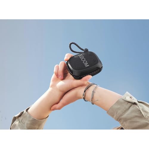 LG XBOOM Go DXG2T, tragbarer Bluetooth-Lautsprecher (5 Watt, Google Assistant, Siri, Strap), Schwarz – Ansicht 5