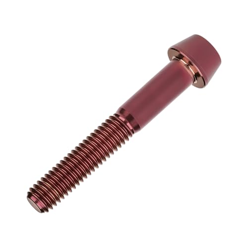 Image of Titanium Ti Bolt M5x9 16 18 20 25 30 35 40 45 50 55 60mm Tapered Head Screws Pack of 4 (M5x45mm, Burgundy)