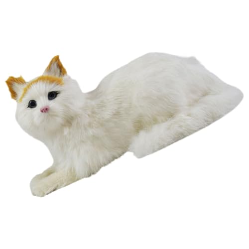 Figurine en peluche de chat réaliste GARVALON 30x15 cm animal doux de salon