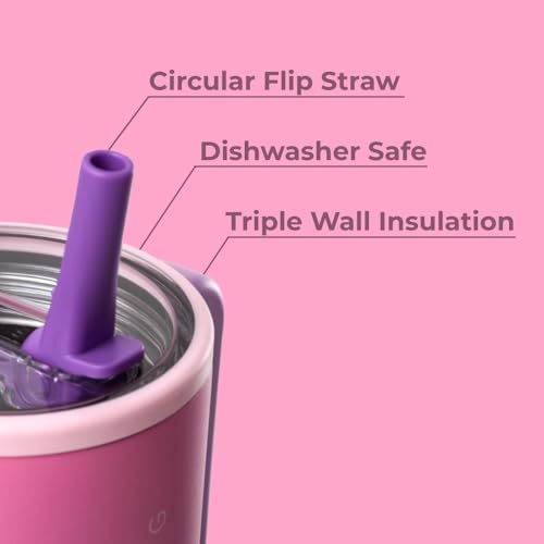 Image of HydroJug Traveler 32oz, Insulated Tumbler with Handle & Straw, Pink Sugar