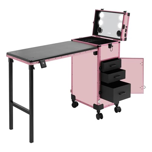 【Mobilità senza sforzo】Questo trolley per cosmetici dispone di quattro ruote girevoli (di cui due con freni) per manovrare senza problemi e posizionamento sicuro, risparmiando tempo e fatica. Le ruote realizzate in materiale TPE di alta qualità garantiscono un funzionamento estremamente silenzioso su qualsiasi superficie.