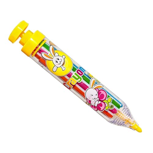 Crayón de prensa giratoria - Crayón lavable de 15 cm, dominio de colores en capas | Barra de Pastel de retorcida colorida con núcleo de gruesa, lápiz de arte seguro antideslizante para via