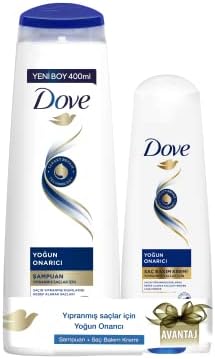 Dove Saç Bakım Şampuanı Yoğun Onarıcı Yıpranmış Saçlar İçin 400 ML + Saç Bakım Kremi 200 ML