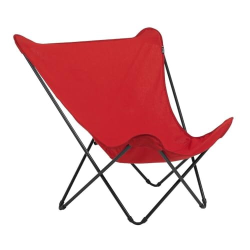 Lafuma MOBILIER - Fauteuil Papillon Grande Largeur - Pop Up XL - Airlon - Rouge Garance - Fabriqué en France - LFM2777_6534 - Garantie 5 Ans - L.83xl.91xH.87cm