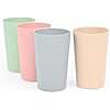 Eha Earth-Friendly Unbreakable Drinking Glass Set of 4 for Water and Juice | 250 ml Each | Tumblers Made with Rice Husk & Bamboo Fibers | Microwave Safe | for Hot & Cold |Multicolor
