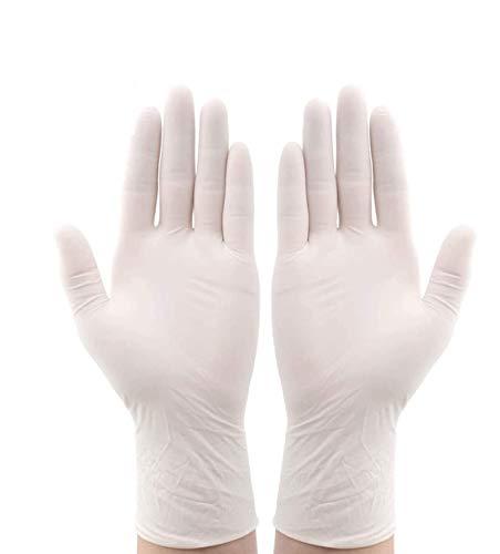 HOUSE DAY 100pcs Protective Disposable Latex Gloves, High Quality Gloves (Large)