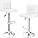 Dekoracja Bar stołek z oparciem, skórzana zewnętrzna, regulowana wysokość 360°rotacji, na śniadanie bar/licznik/kuchnia(2 PCS,Biały)(kolor:biały) (Color : White)