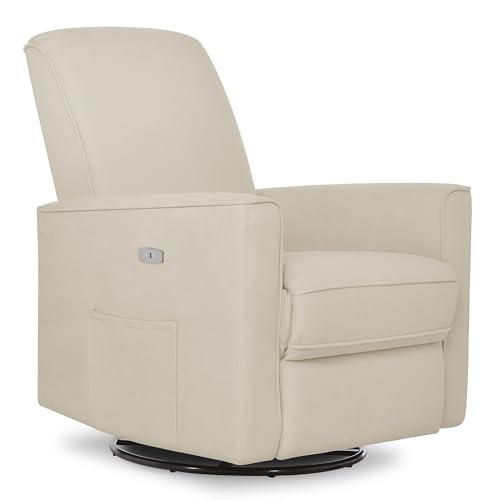 Evolur Harlow Upholstered Power Glider Recliner with USB Charging – Rocking & 275° Swivel with Smooth Glide – Greenguard Gold & FSC Certified – Modern Nursery and Living Room Chair in Light Sand by Evolur - Used condition - US$259.89