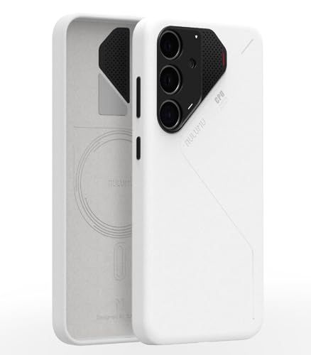 Image of Aulumu S24 Plus Galaxy Case | Vegan Leather Case | Compatible with MagSafe | Passive Cooling Samsung Galaxy S24 Plus Case - White