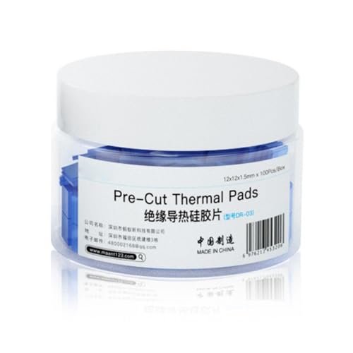 BUBEFSKD 100 unidades de silicona aislante del calor para reparación de teléfono, portátil, placa base de CPU, alfombrilla precortada de silicona, almohadilla de disipación de calor