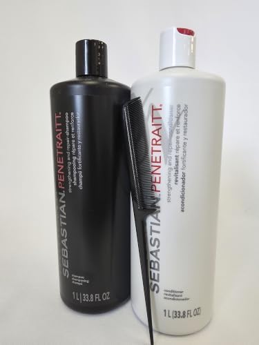 Penetraitt Shampoo and Conditioner 33.8oz / 1Liter Duo Set with balck comb