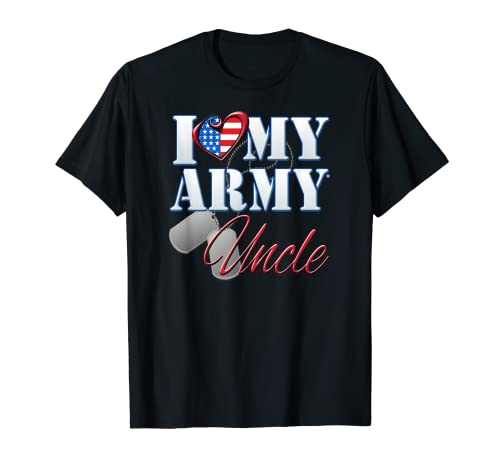 I Love My Army Uncle Camisa Patriotic Veteran Men Camiseta