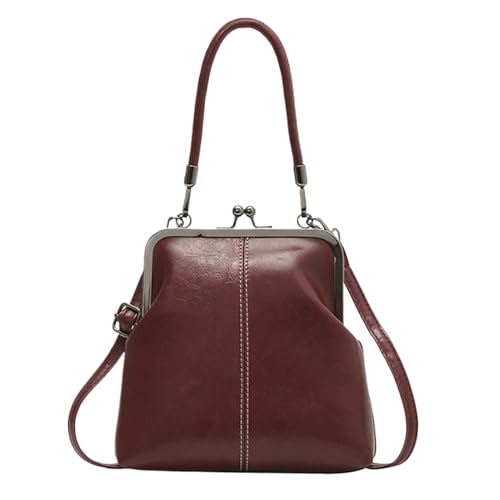Bolsas Vintage | Mochila Ajustável de Estilo Retro Britânico em Pele PU,Carteiras e Malas com Fecho de Beijo | Para Viagens Exteriores, Trabalho, Deslocações, Mulheres, Telemóvel