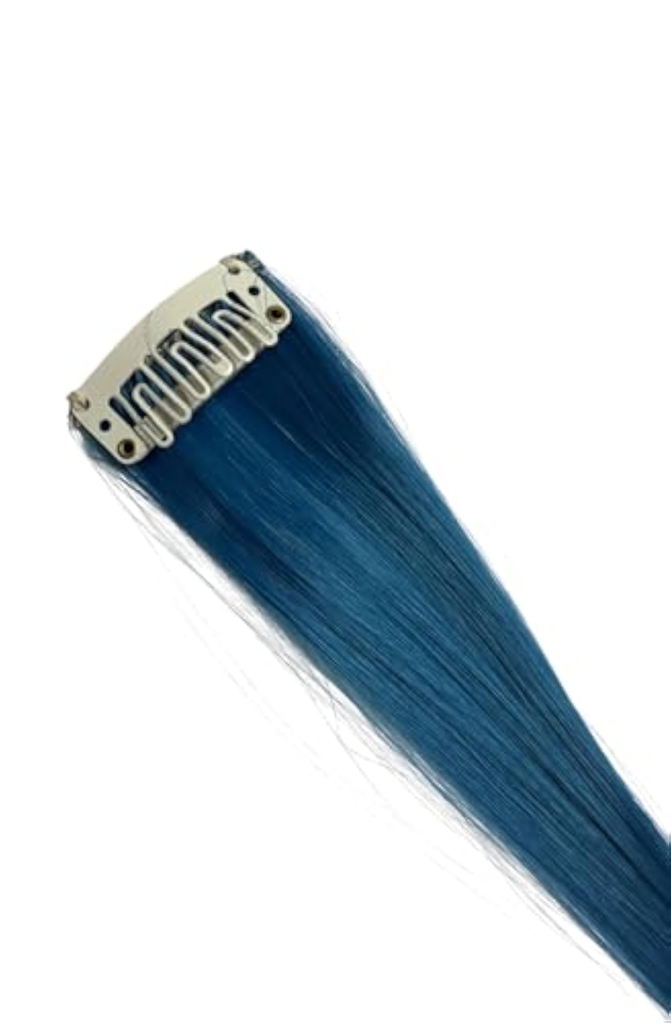 Women's 19 Inch Aqua Blue Straight Hair Extensions, Clip-On