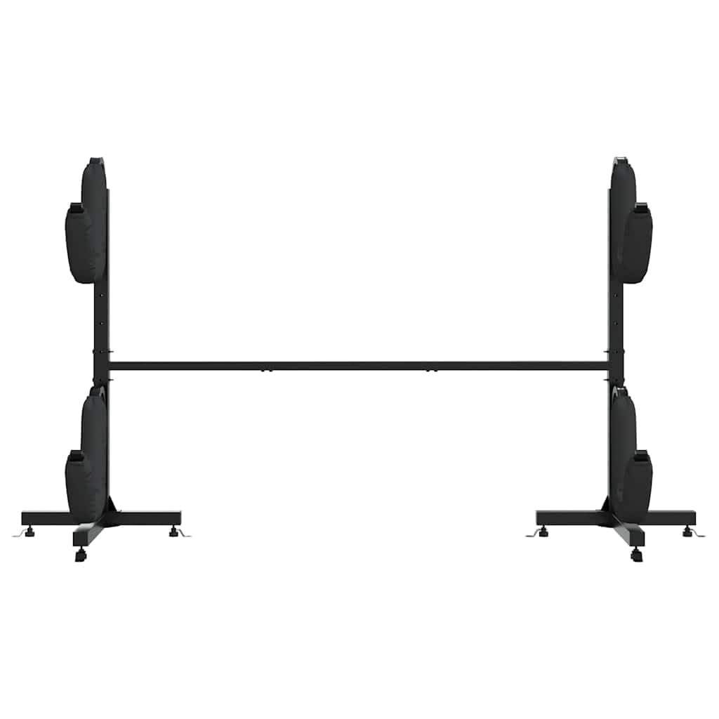 vidaXL Soporte para 2 Kayaks Acero 250x57x127,5 cm, Estante de Kayak, Soporte de Kayak Independiente, Estante de Almacenamiento de Kayak Independiente