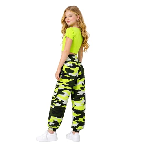 Conjunto de crop top neón para clases de baile y tardes de parque 2
