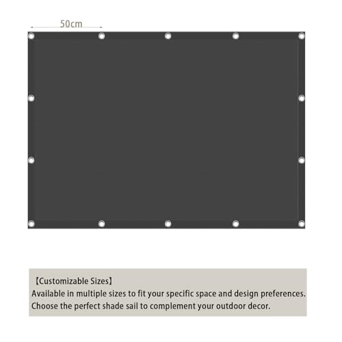Voile d'ombrage avec cordes de fixation gris foncé imperméable