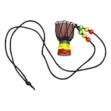 Healvian Collar Tambor de Mano Africano Mini de Madera y Piel de Cabra Colgante Pequeño de Percusión para Músicos y Joyería Creativa para Amantes Música y Decoración Musical