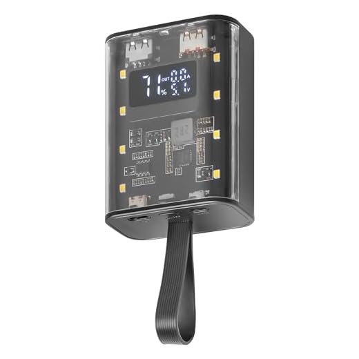 Mars Gaming MPK-10K, Power Bank Compacta 22.5W, Carga Rápida QC3.0 & PD3.0 10000mAh, Monitorización Inteligente de Batería con Carga Múltiple, Cordón + Linterna LED, Conectividad Universal, Negro