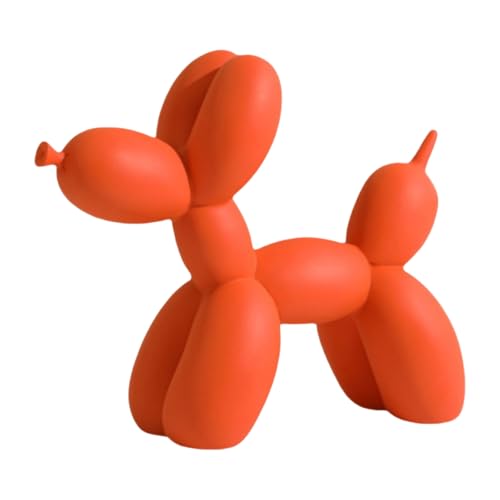 YOYUMI Skulptur Ballon Hund Ornamente Wohnzimmer Schlafzimmer Weinschrank Dekoration Kunstharz Kunsthandwerk Weiche Dekoration Kunst Orange