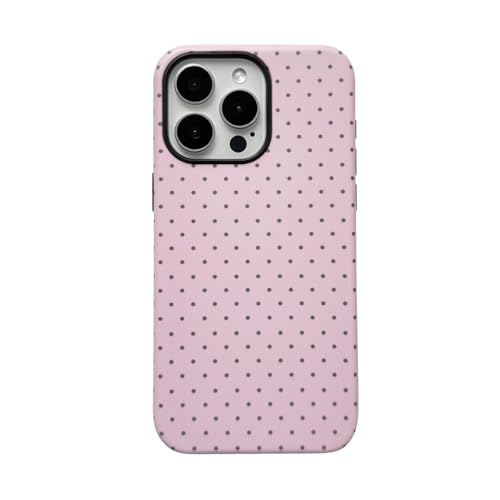 XQAGU for iPhone 15 Pro Max Case Polka Dots Cute Trendy Aesthetics Simple Design Protection Phone Case for iPhone 15 Pro Max-Pink - image 1