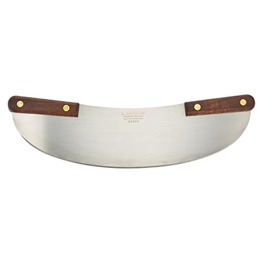 Lamson Pizza Rocker Knife, 13", Stainless Steel with Riveted Walnut Handle