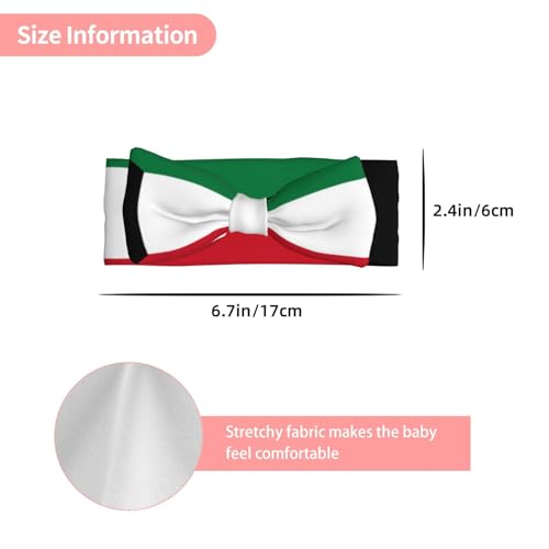 Kuwaiti flag Baby Headbands Soft Nylon Hairbands with Stretchy Bows Girls Hair Accessories for Newborn Infant Toddler Kids3