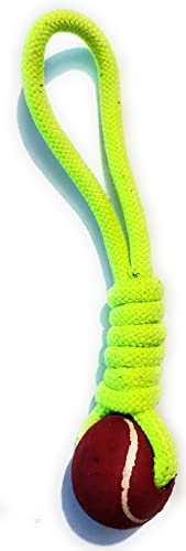 Image of Chew Dog Toys Knotted Rope Cosco Ball Dog Toy Cotton Poly Mix Chew Toys Pack of 2 - Suitable for Small and Medium Puppies Improve Dental Health Hand Made Toys