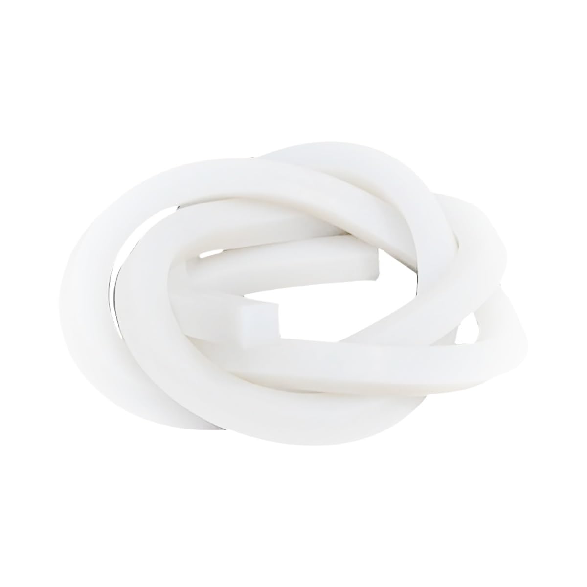 Fbanulpex One Color Square Rectangle Rubber Seal Strip, White Silicone Rubber Square Seal Strip, Multiple Sizes, 5M For Diy
