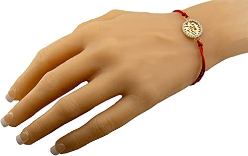 Central Diamond Center Shema Bracelet Sterling Silver Gold Plated Red String Pure Brilliance Cz Kabbalah Jewelry - Rhodium Plated #TOP1