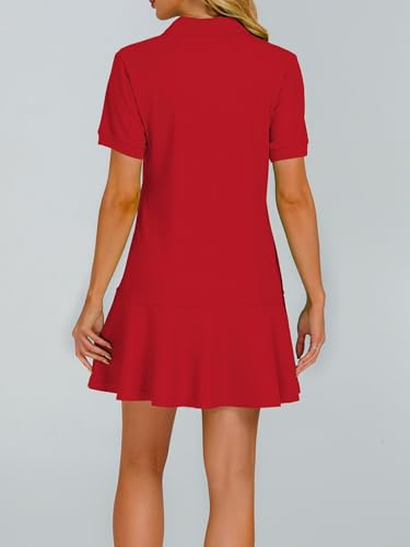 Image of YEXPINE Polo Dress for Women Short Sleeve Ruffle Hem Golf Tennis Summer Mini Dresses